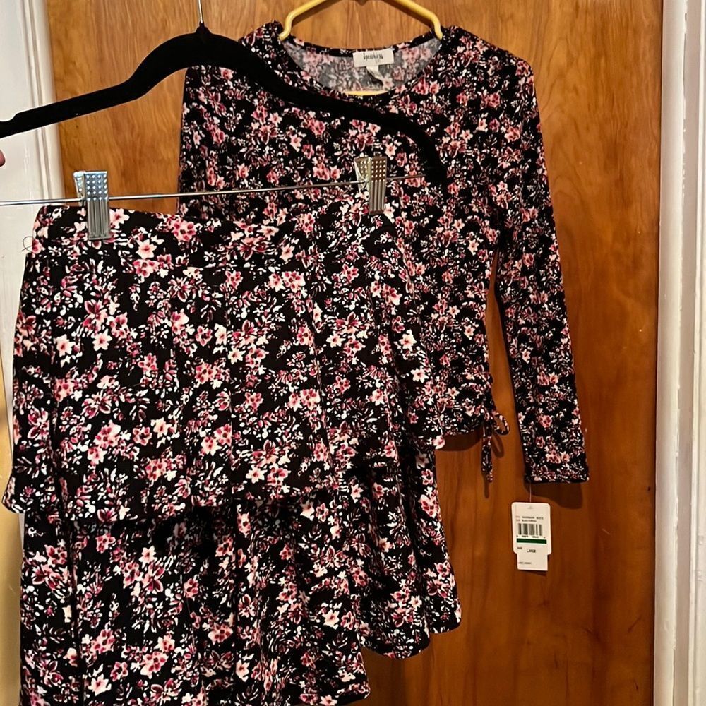 New Floral Shirt and Skirt set